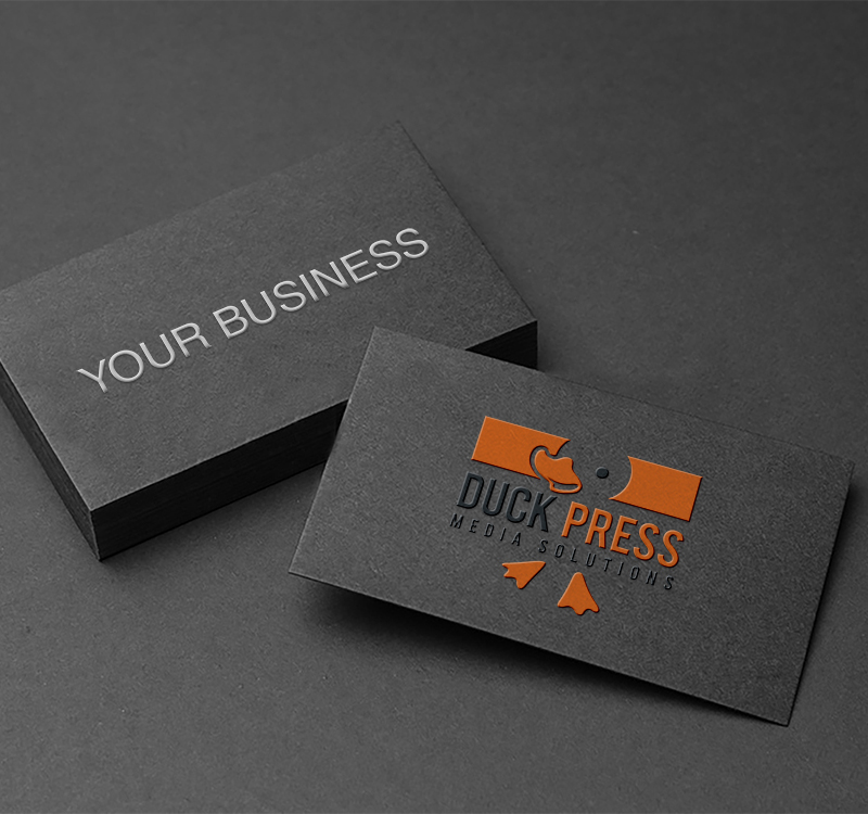 Duck Press Embossed Raised Spot UV Custom Business Cards