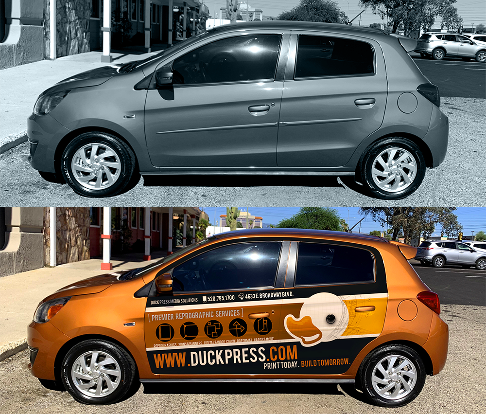 Vehicle Wrap DUCKY1 Before After