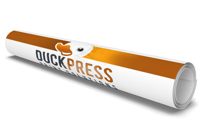 Duck Press Branded Blueprints Rolled Up