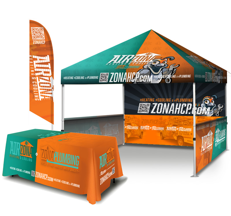 Duck Press Portfolio AirZona Tent Canopy Table Throw with Flag