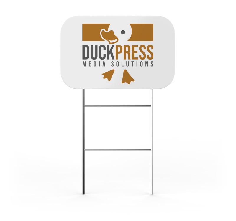 Duck Press Sign Yard Sign on H Stake