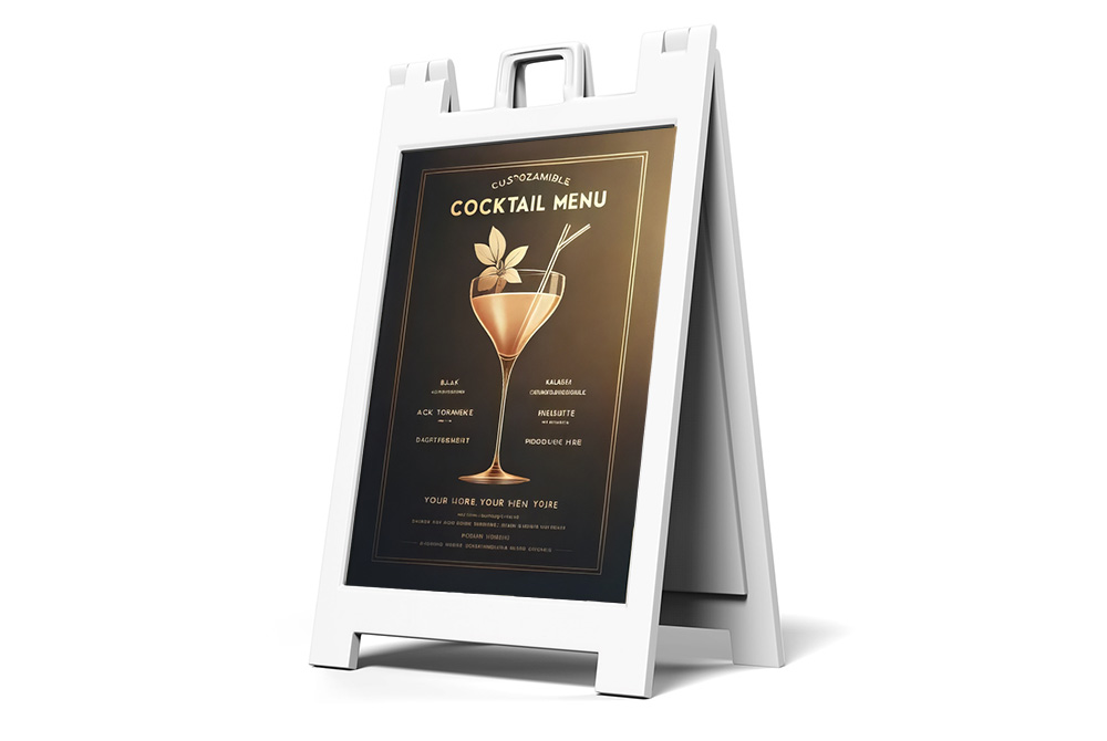 Jumbo A Frame Cocktail Menu Full Size Wide