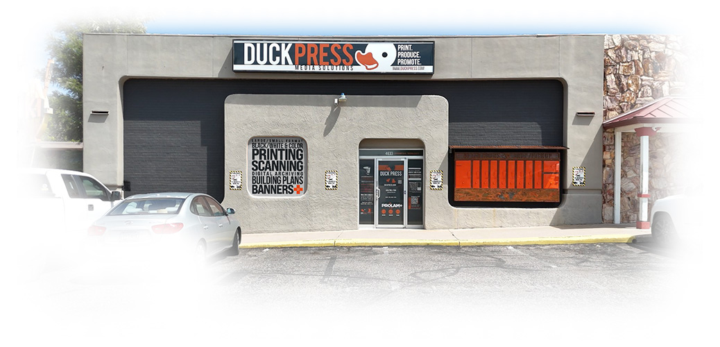 Duck Press Storefront Exterior Sign Window Vinyl After Hour Lockers and Banner